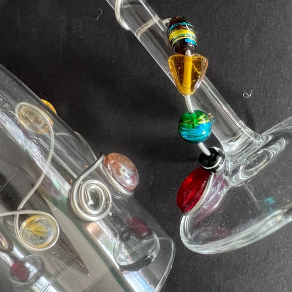 JEWEL DESIGNED Champagne Toasting Flutes Set of 4 - Picture 3 of 6